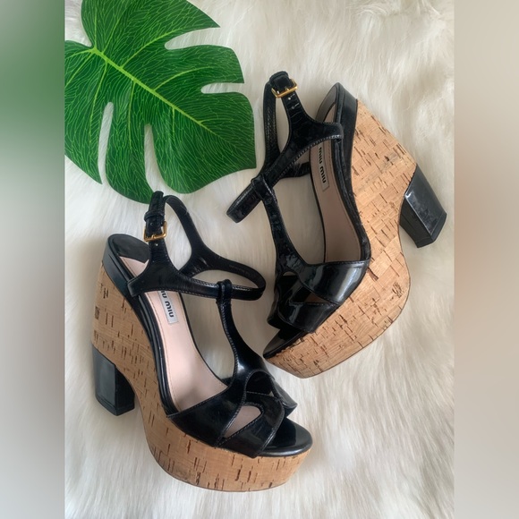 miu miu black platform heels